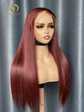 Deep Red Virgin Color Wig