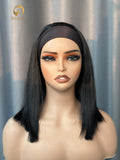 Jet Black Bob Headband Wig