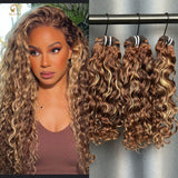 Virgin Deep Curly Bundle Dyed to Honey Blonde