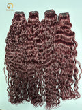 Raw Cambodia Deep Wave Bundle Dyed to Burgundy