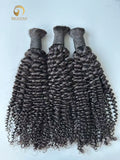 #1B Deep Curly Bulk Hair for Bobo braiding
