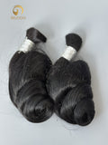 #Jet Black Loose Wave Bulk Hair for Bobo Braiding