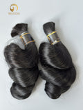 #Jet Black Loose Wave Bulk Hair for Bobo Braiding