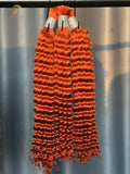 350# Ginger Orange Bulk Hair for bobo braiding - Deep wave