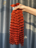 350# Ginger Orange Bulk Hair for bobo braiding - Deep wave