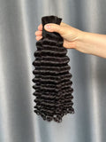 #1B Deep Wave Bulk Hair for Bobo Braiding