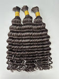 #1B Deep Wave Bulk Hair for Bobo Braiding