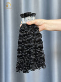 #1 Jet Black Italian Curly Bulk Hair for Bobo Braiding
