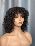 Curly Bang Wig Natural Black