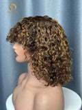 Highlight Curly Bang Wig No Lace