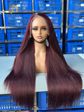 Burgundy Virgin Wig Made by 4 Bundles
