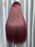 Burgundy Virgin Wig Made by 4 Bundles