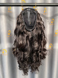 VV U Part Wig Loose Wave made by 3 bundles #1B