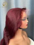 VC Burgundy Neat Body wave Wig
