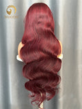 VC Burgundy Neat Body wave Wig