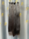 Raw Bone Straight Double Drawn Bundle Weft - #1B