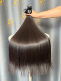 Raw Bone Straight Double Drawn Bundle Weft - #1B