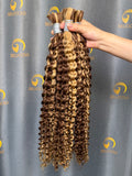 #4/27 Highlights Deep Curly Bulk Hair for Bobo Braiding