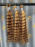 #4/27 Highlights Deep Wave Bulk Hair for Bobo Braiding