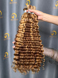 #4/27 Highlights Deep Wave Bulk Hair for Bobo Braiding