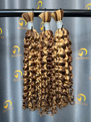 #4/27 Italian Curly Bulk Hair for Bobo Braiding