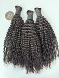 #1B Kinky Curly Bulk Hair for Bobo Braiding