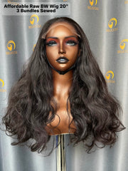 Affordable Raw Body Wave Wig 3 Bundles Made