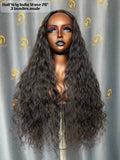 Affordable Raw India Wave Half Wig #1B