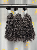 Jet Black Burmese Curly Bulk Hair for Bobo Braiding