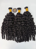 Jet Black Burmese Spiral Bulk Hair for Bobo Braiding