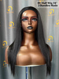 Raw Cambodia Straight Single Drawn Half Wig #1B