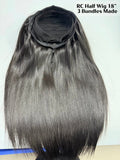 Raw Cambodia Straight Single Drawn Half Wig #1B