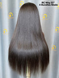 Raw Cambodia Straight Wig 4 Bundles Made #1B