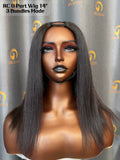 Raw Cambodia U Part  Straight Wig
