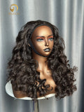 Raw Cambodia Single Drawn Half Wig #1B
