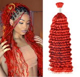 #Red Deep Wave Bulk Hair for Bobo Braiding