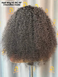 Virgin Cambodia Burmese Curly Half Wig #1B