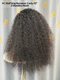 Virgin Cambodia Burmese Curly Half Wig #1B