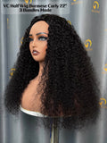 Virgin Cambodia Burmese Curly Half Wig #1B
