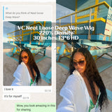 VC Neat Loose Deep Wave Wig 220% Density (2-3 Days for Production)