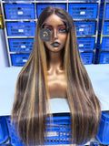 VC #4/27 Straight with Black Root Color Wig