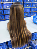 VC #4/27 Straight with Black Root Color Wig