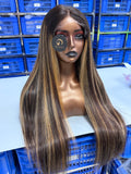VC #4/27 Straight with Black Root Color Wig