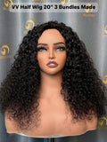 VV Burmese Curly Half Wig  #1B