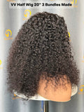 VV Burmese Curly Half Wig  #1B