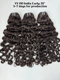 VV DD India Curly Bundle Weft -#1B (7-10 Days for Production)