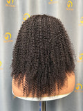 Virgin Vietnamese Double Drawn Kinky Curly 4C V Part Wig