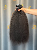 VV Double Drawn Kinky Straight Bundle Weft -#1B