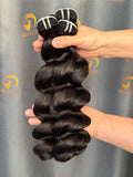 VV Double Drawn Loose Wave Bundle Weft -#1B