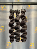 VV Double Drawn Loose Wave Bundle Weft -#1B